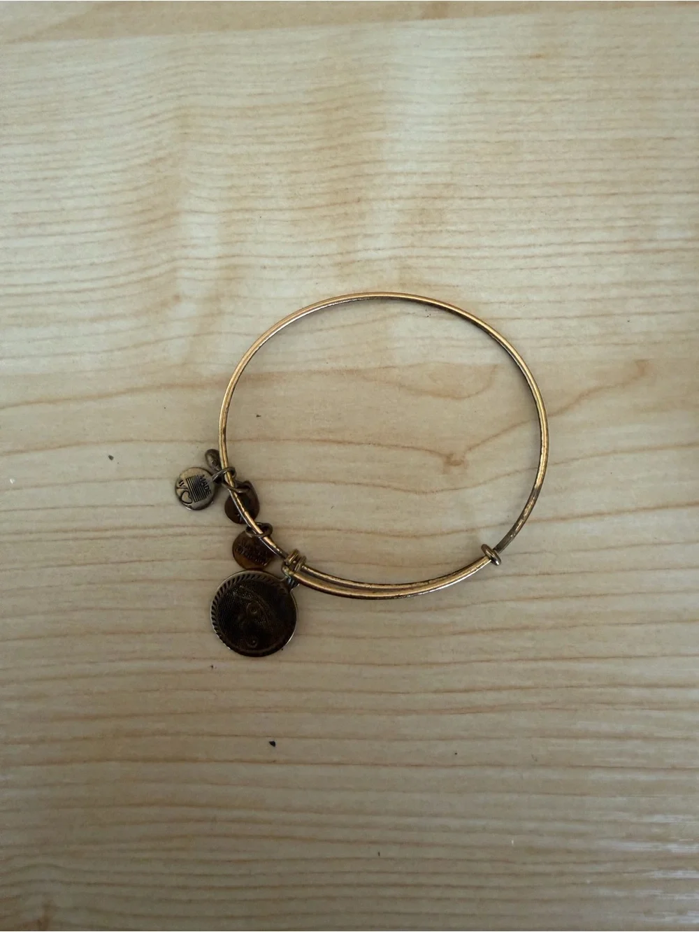 Gold-Tone Women's Charm Bangle Bracelet